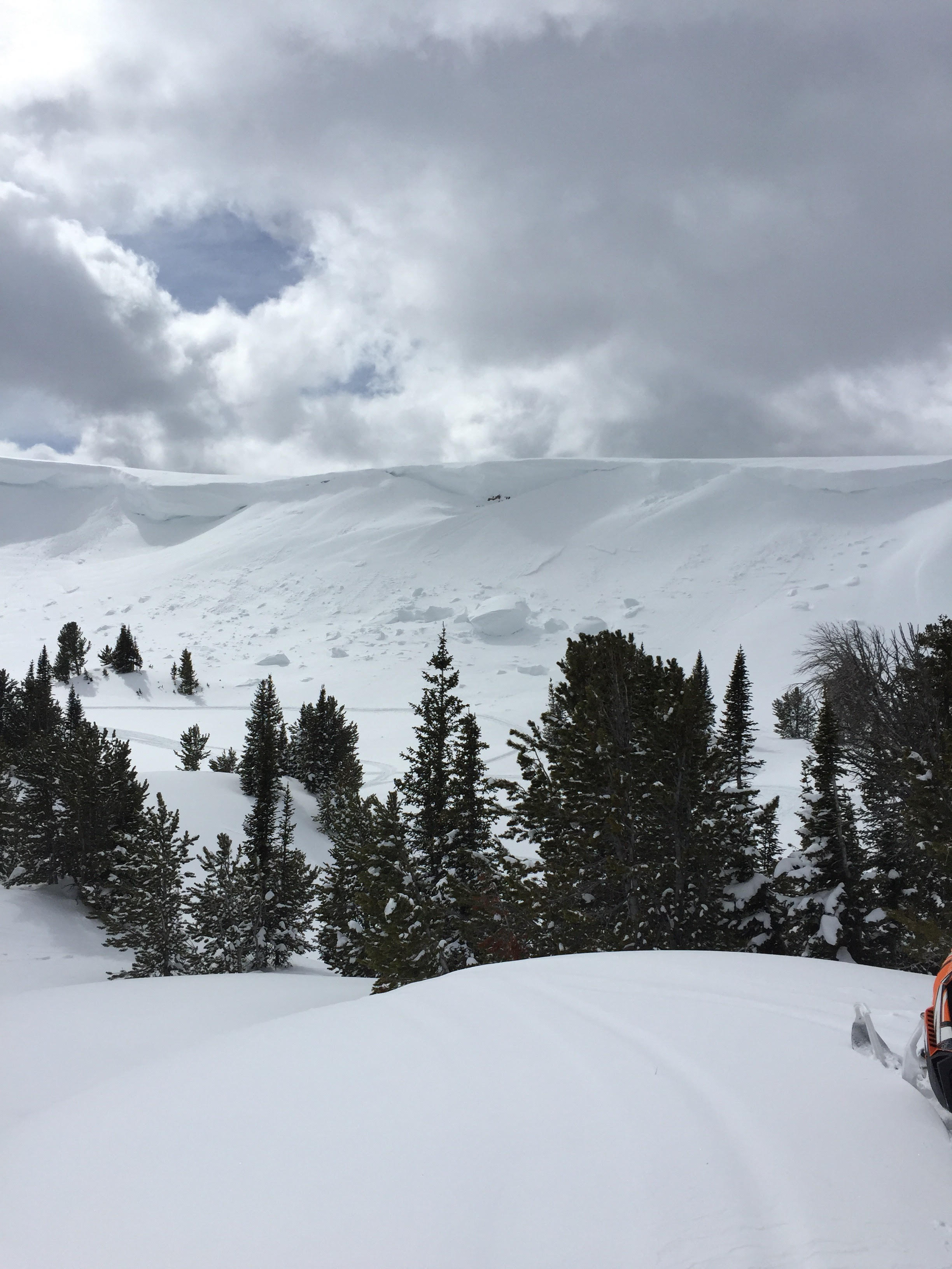 Large cornices breaking outside Cooke City