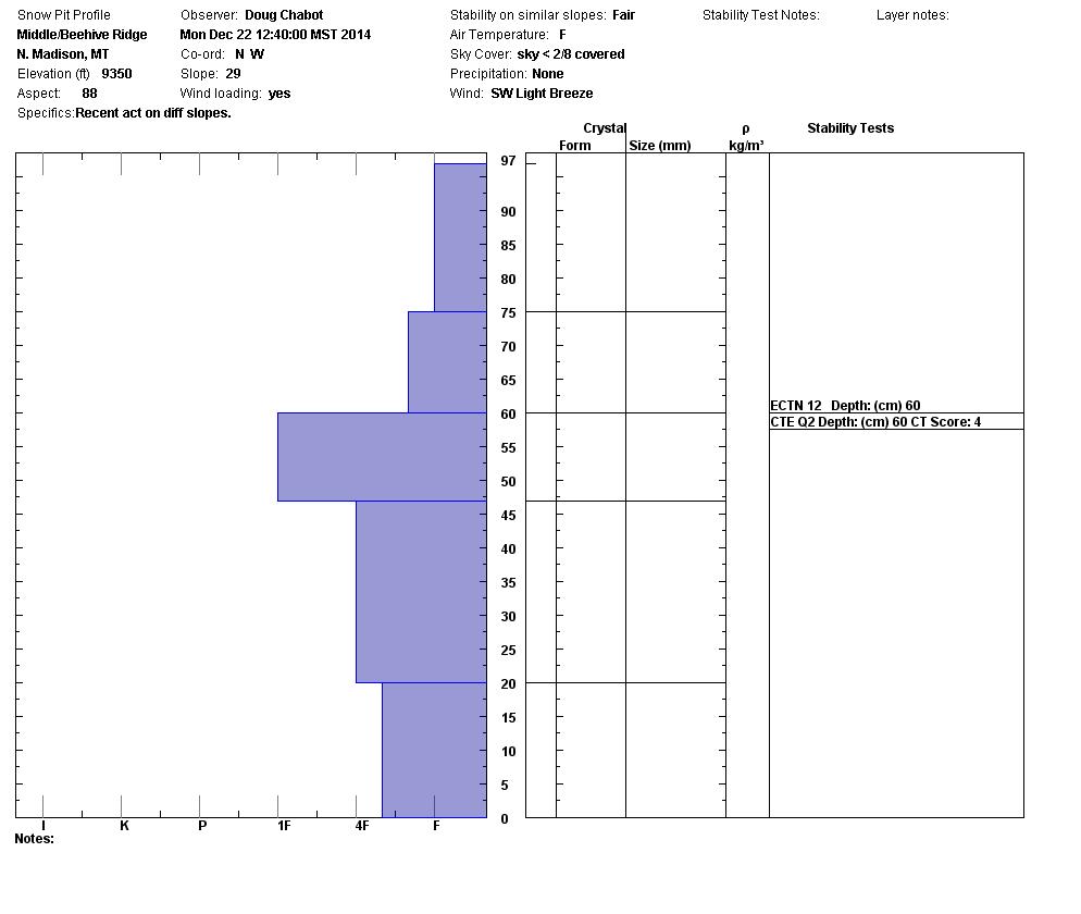 Middle/Beehive Snowpit Profile