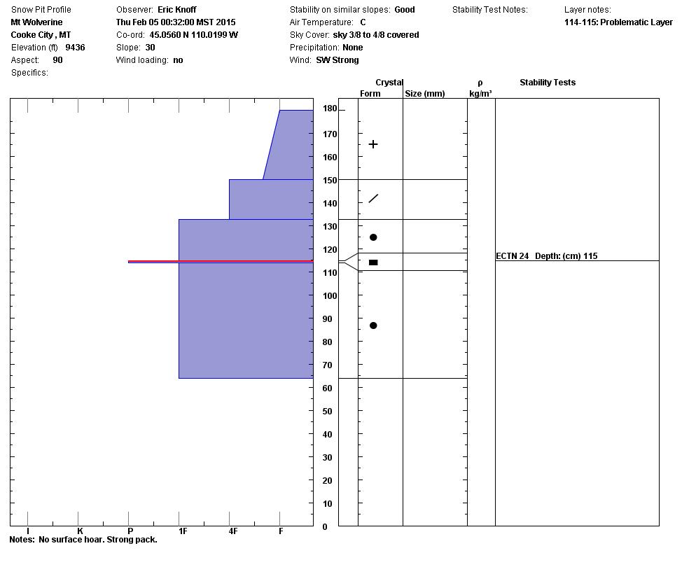 Cooke City Snowpit - 2/5/15