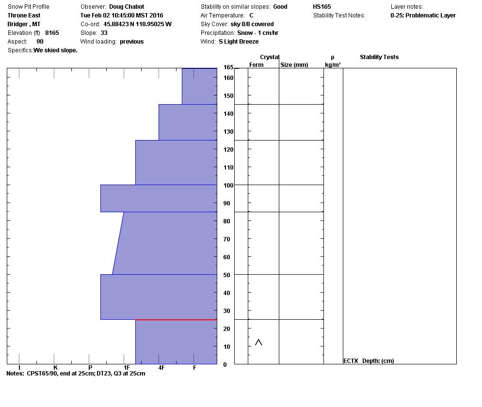 Throne E Snowpit Profile