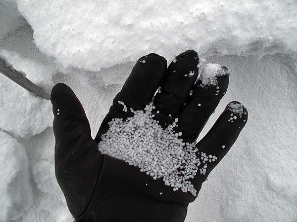 Graupel under the new snow